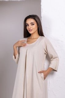 White Linen Inner Dress - fashion by shehna