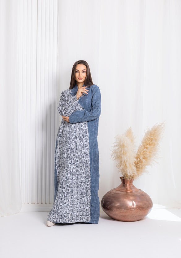 Winter Blue Abaya - fashion by shehna